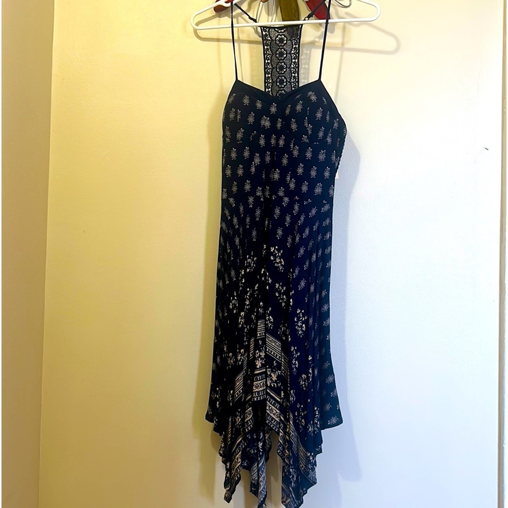 Band of Gypsies Printed Navy Dress (Size Small)